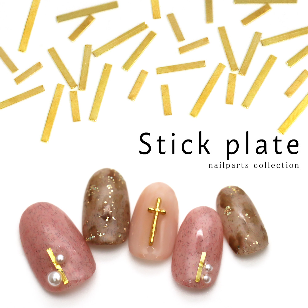 楽天市場】ネイルパーツ スクエア極薄プレート ゴールド シルバー約10