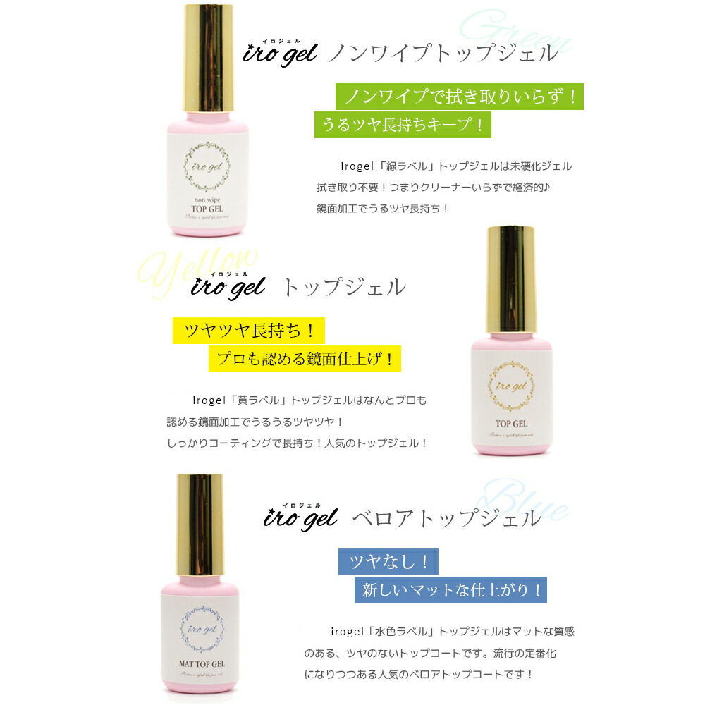 楽天市場 ベースジェル ３種から選べるトップジェル１本 特別セット Irogel ジェルネイル ネイル ジェル フットネイル おうち時間 ネイル タウン ｎａｉｌｔｏｗｎ