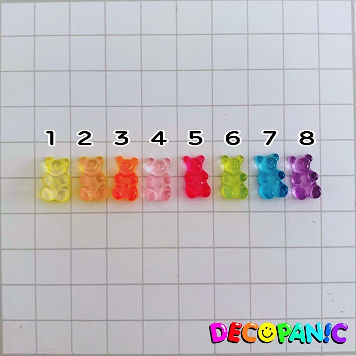 A312 極小くまグミパーツ ネイルパーツ デコパーツ Decopanicアクセサリーパーツ ハンドメイド チャーム ネイル ネイルパーツ パーツ デコレーション カボション ネイルパーツ