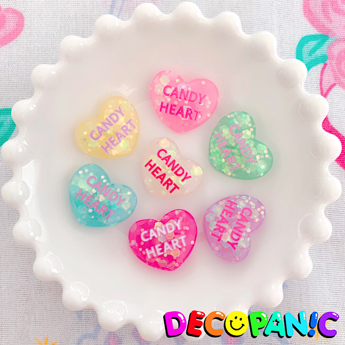 楽天市場 B229 当店限定 Candy Heart ホログラムハーツ オリジナルパーツ Decopanic キャンディーハーツアクセサリーパーツ ハンドメイド チャーム パーツ デコレーション カボション Decopanic