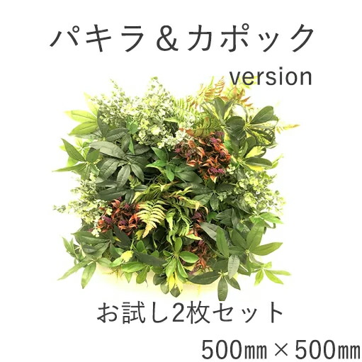 【ポイント５倍商品】パキラ＆カポックセット（ウォールアート　造花　インテリア　壁面緑化　おしゃれ　デザイン　室内　アートフラワー　アート　イミテーション　DIY　ガーデニング　ショップ　家　簡単　装飾　人気　送料無料)｜造花壁面緑化専門店