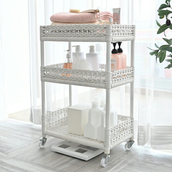 予約 ランドリーワゴン ホワイトラタン ラタン ホワイト 白 ホワイトインテリア 韓国インテリア 雑貨 かわいい おとな可愛い おしゃれ 脱衣所 洗濯籠 Fucoa Cl