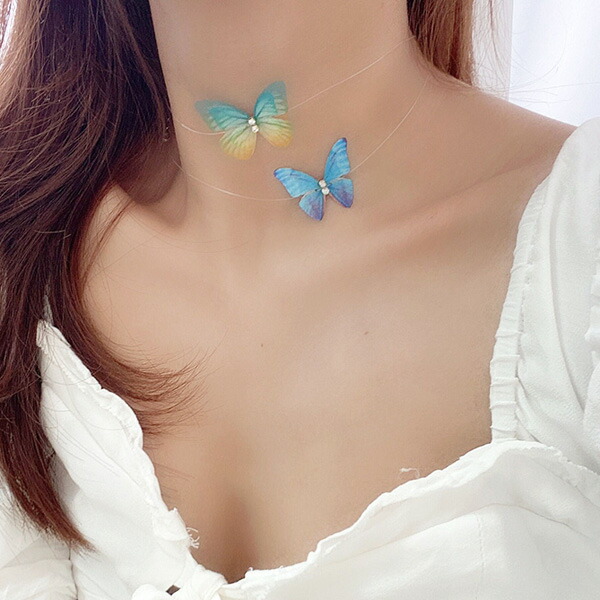 楽天市場】CZ ダイアモンド キラキラ バタフライ ( 蝶 ) チョーカー