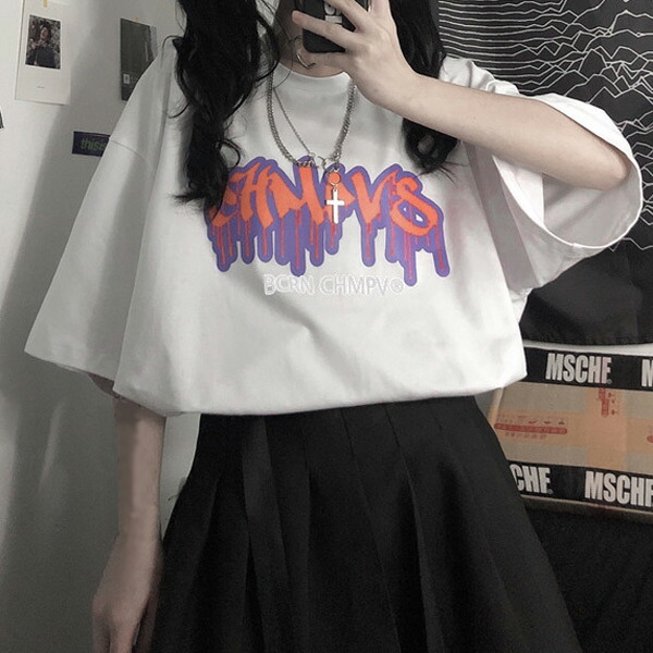 楽天市場 即納あり Tシャツ ストリートロゴ ビッグシルエット ブラック ホワイト 半袖 トップス ダンス 衣装 ヒップホップ コスチューム 韓国ファッション 大きいサイズ 個性的 服 原宿系 ダンス衣装decorative