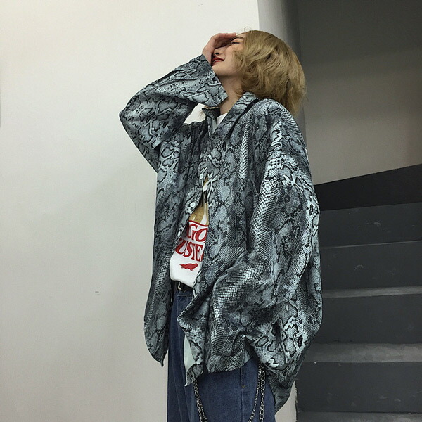 ヘビ柄 長袖カットソー archive 楽天市場】柄シャツ パイソン柄 ヘビ柄 プリント 長袖 ビッグ