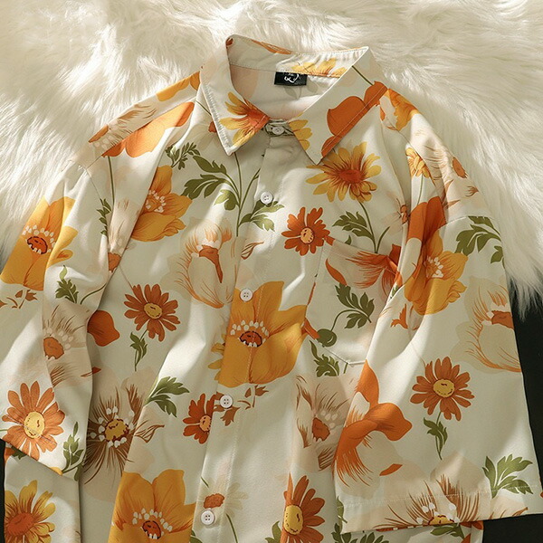 楽天市場】柄シャツ 花柄 フラワー柄 花 フラワー 草花柄 ボタニカル