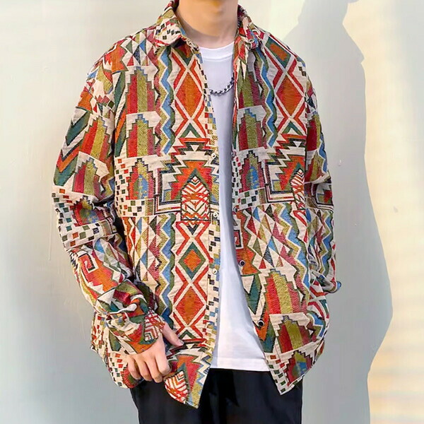 【美品】ネイバーフッド ネイティブ柄 オルテガコットンシャツジャケット M mmm301-1.jpg