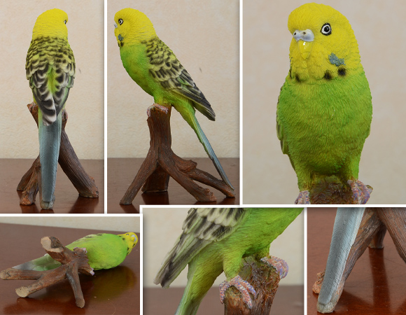 Parakeet Green かわいいセキセイインコの置物 イエローグリーン ナチュラルなかわいらしさ 鳥 トリ オブジェ アンティーク 雑貨 動物 アニマル リアル ナショナルジオグラフィック グリーン おもしろ雑貨 おしゃれ 本物そっくり イエロー Crunchusers Com