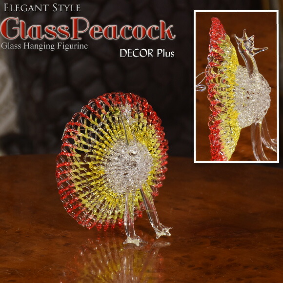 楽天市場】クリスタルオーナメント 孔雀クジャク オブジェ クリスタル