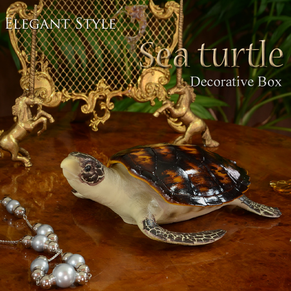 楽天市場】Sea turtle ウミガメの小物入れ 置物 ボックス 飾り