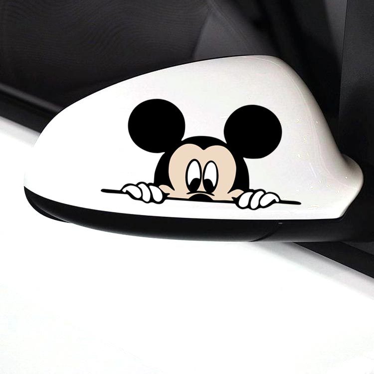 【楽天市場】【送料無料】Mickey mouse ひょっこりミッキー ディズニー 自動車 バイク用ステッカー カーステッカー こどもが乗ってい