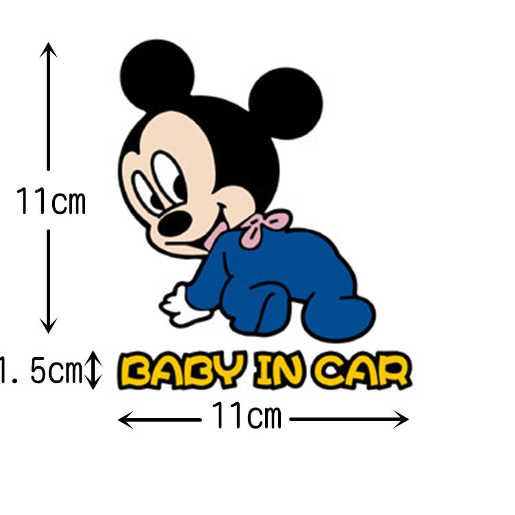 楽天市場 送料無料 Mickey Mouse ベビー ミッキー ディズニー 自動車 バイク用ステッカー カーステッカー こどもが乗っています Baby In Car 11 13cm G52 Decoste