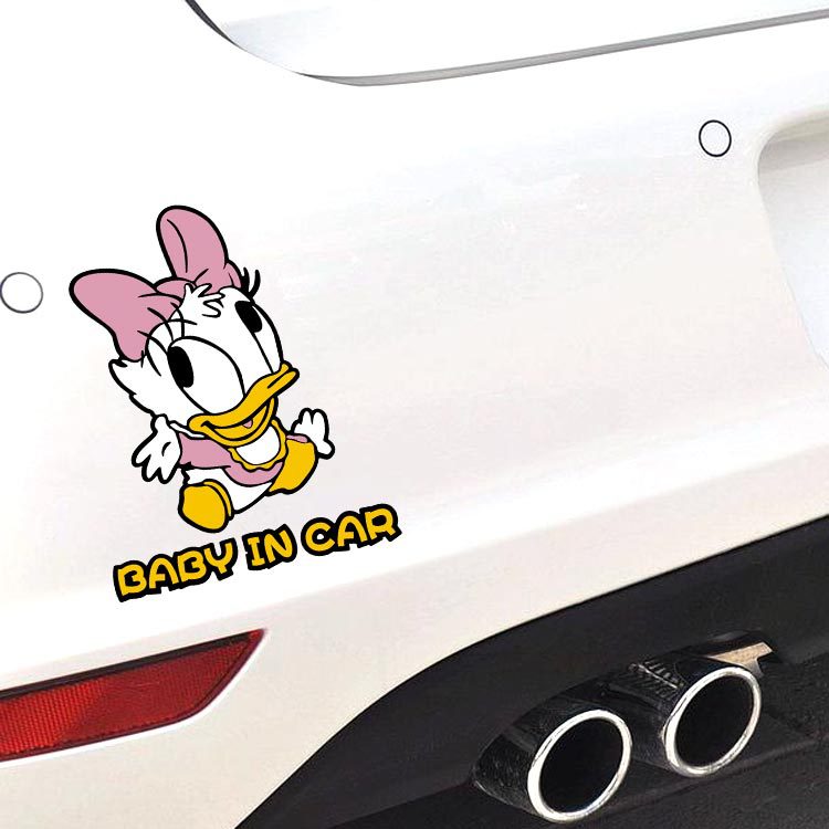 楽天市場 送料無料 Mickey Mouse ベビー デイジーダック ディズニー 自動車 バイク用ステッカー カーステッカー 赤ちゃん こどもが乗っています Baby In Car 11 14cm G108 Decoste