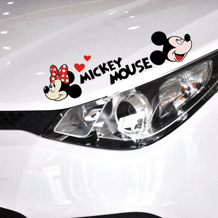 【楽天市場】【送料無料】ミッキー＆ミニー MICKEY MOUSE 自動車 バイク用ステッカー カーステッカー 7.5*31cm G121
