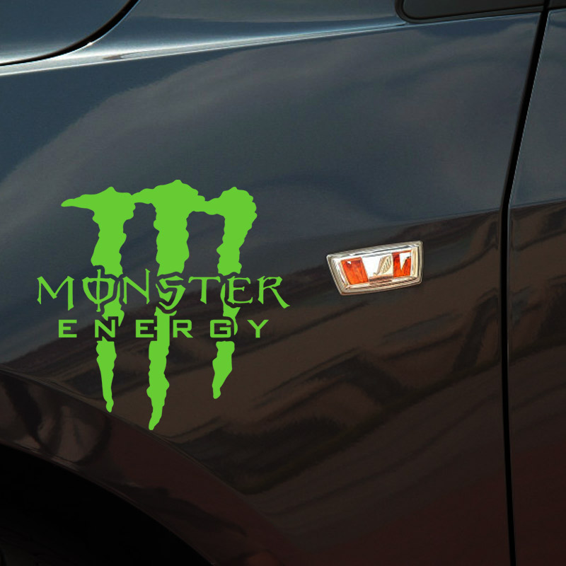 楽天市場 送料無料 Monster Energy Sticker モンスターエナジー 自動車 バイク用ステッカー カーステッカー 14 14cm 黒 白 黄緑 濃淡緑 G163 Decoste