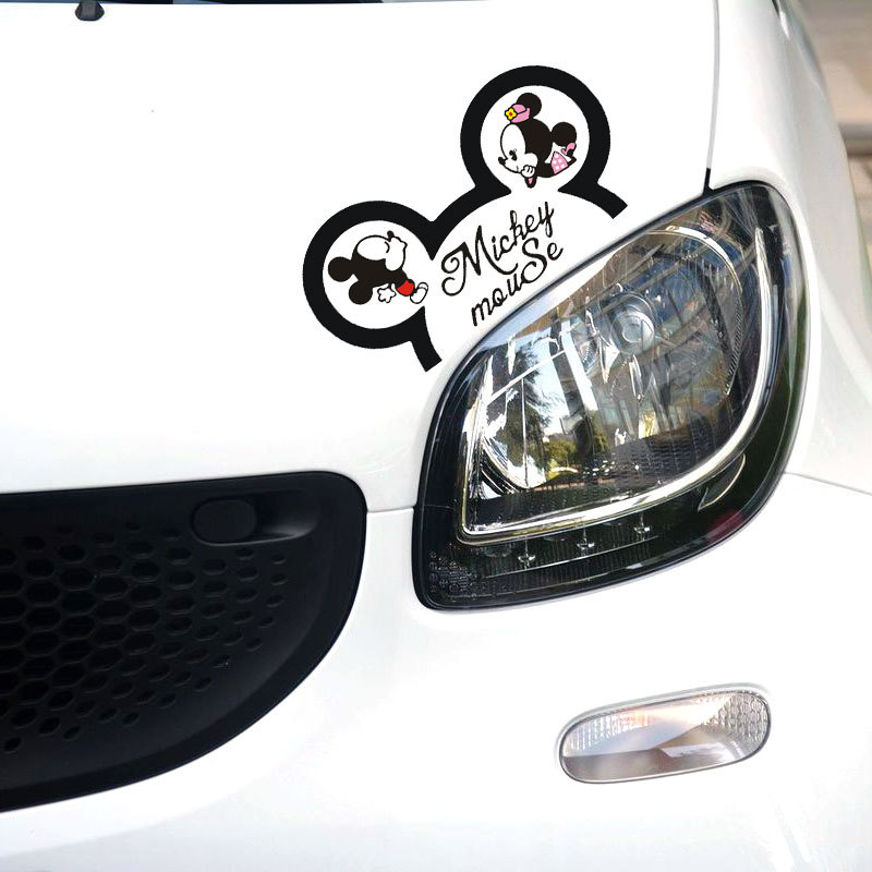 楽天市場 送料無料 ミッキー ミニー Mickey Mouse キス ディズニー 自動車 バイク用ステッカー カーステッカー こどもが乗っています Baby In Car 28 15cm G5 Decoste