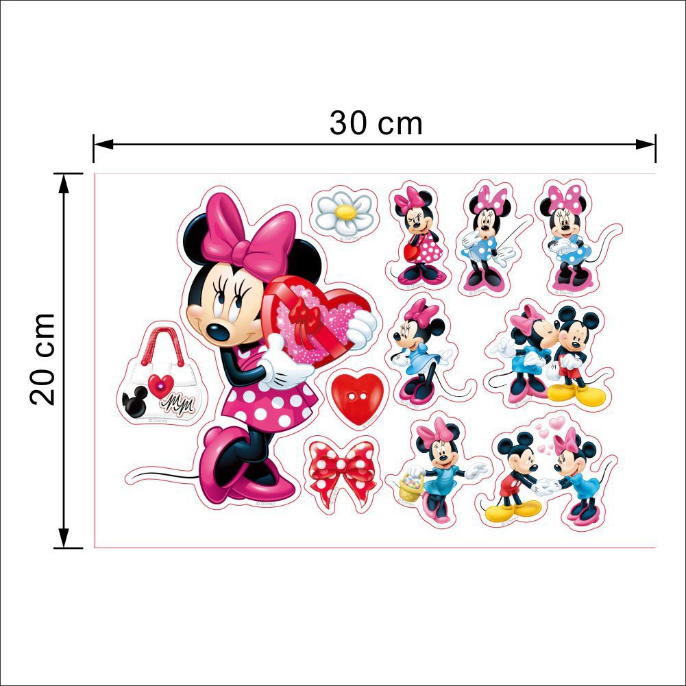 楽天市場 送料無料 Disney Minnie Mouse バレンタイン プレゼント ミニーマウス ウォルト ディズニー ウォールステッカー 30cm G64 Decoste