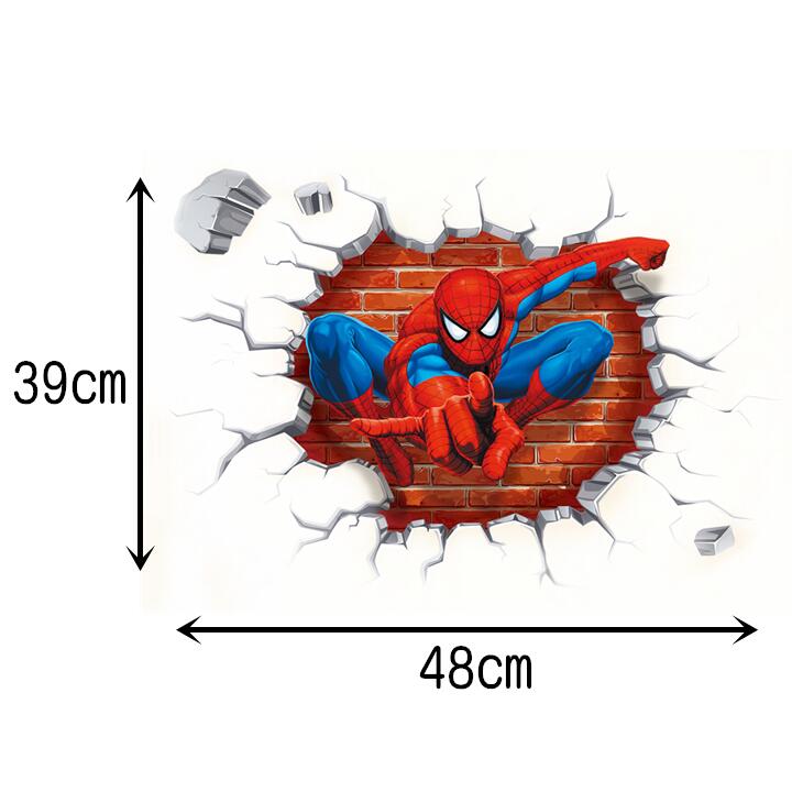楽天市場 送料無料 壁から飛び出す スパイダーマン Spider Man Disney ディズニー ウォールステッカー 50 45cm G74 Decoste