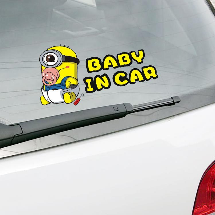 楽天市場 送料無料 Minionsミニオン 自動車 バイク用ステッカー カーステッカー ミニオン フィルfill こどもが乗っています Baby In Car 19 10cm K35 Decoste