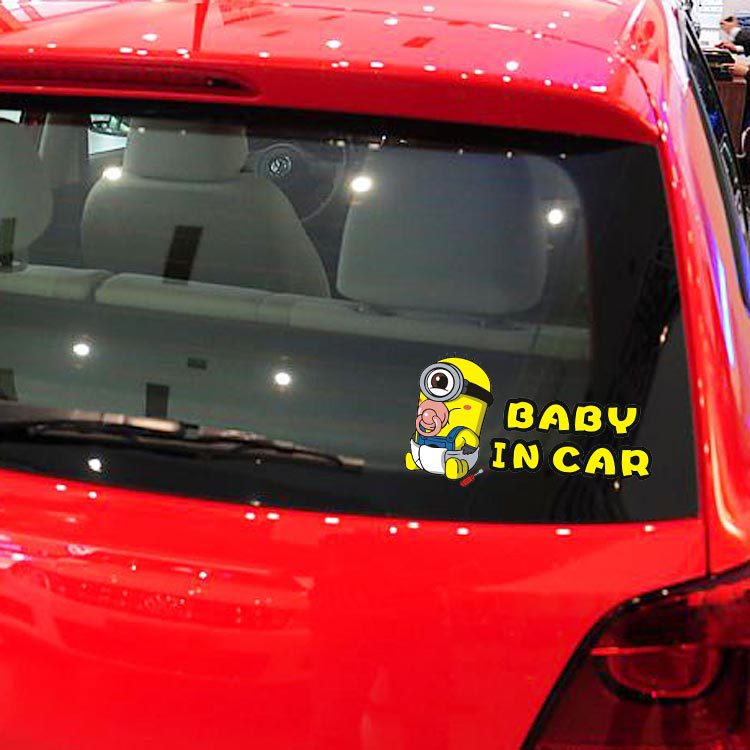 楽天市場 送料無料 Minionsミニオン 自動車 バイク用ステッカー カーステッカー ミニオン フィルfill こどもが乗っています Baby In Car 19 10cm K35 Decoste