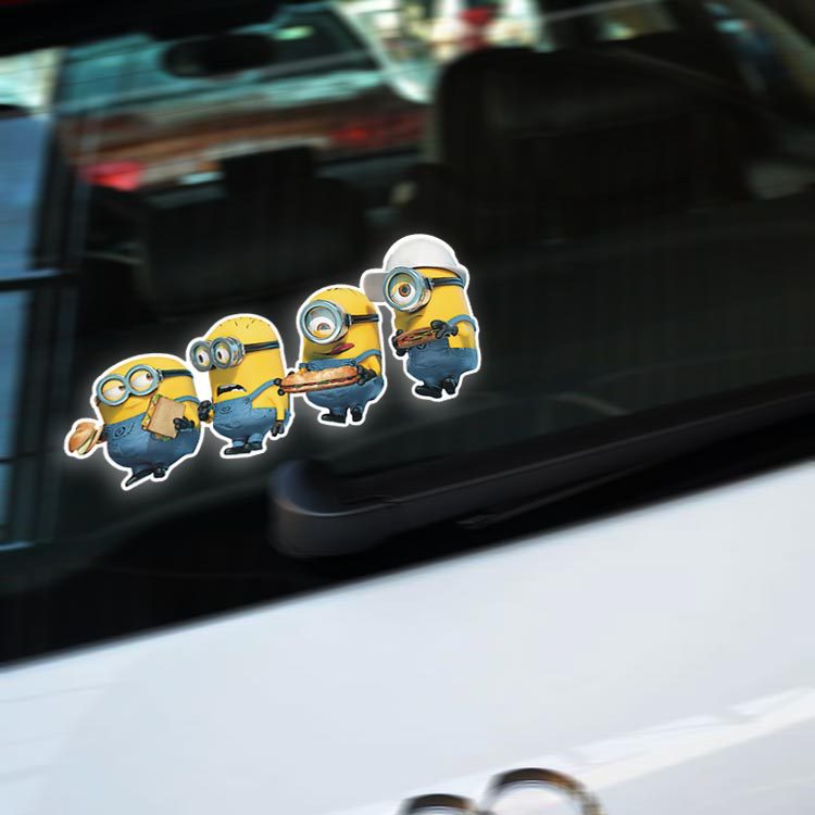 楽天市場 送料無料 Minionsミニオン 自動車 バイク用ステッカー カーステッカー ジェリーjerry スチュアートstuart トムtom カールcarl サンドイッチミニオン 8 19cm G186 Decoste