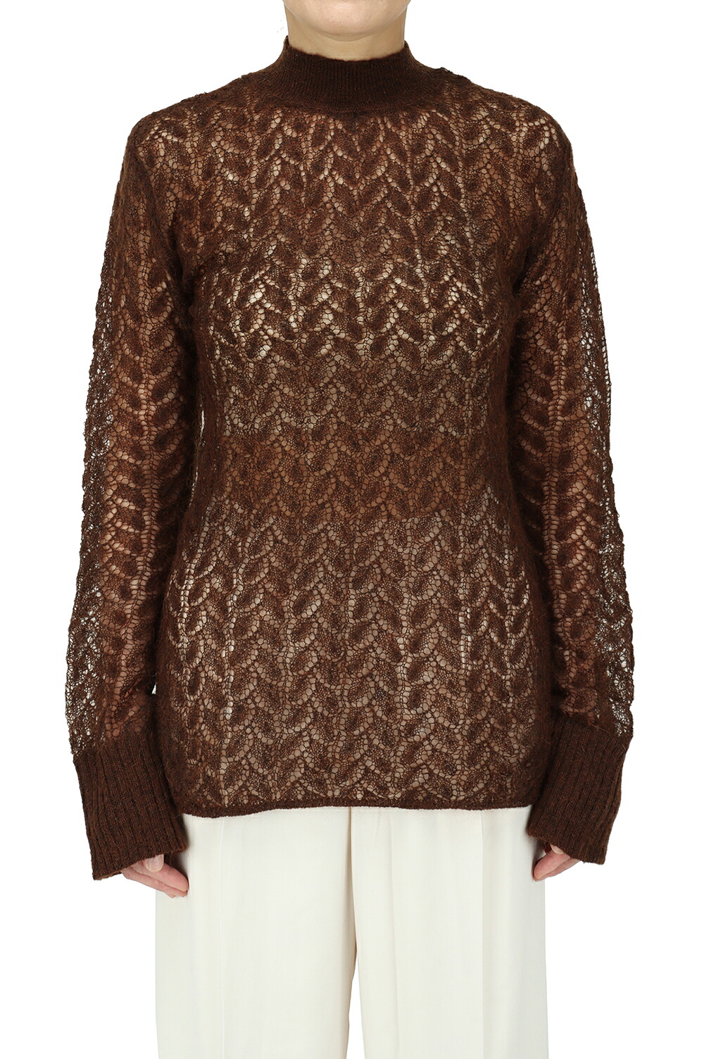 TODAYFUL トゥデイフル Sheer Lace Knit -BROWN (12120533)|Deepinsideinc.Store