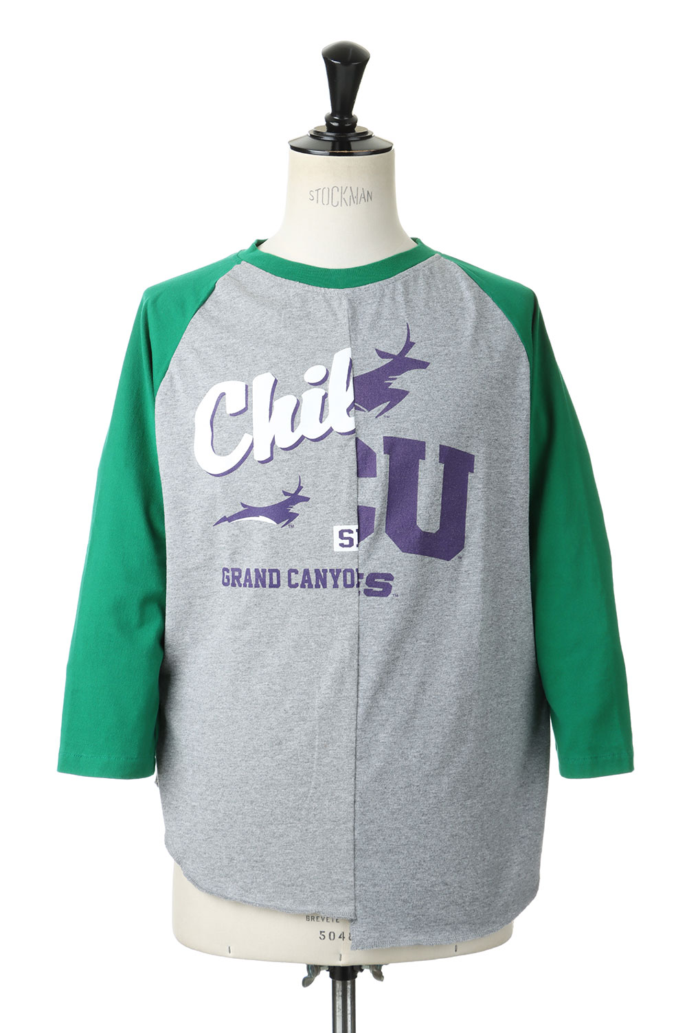 【P10倍】Baseball top / Mens size-GRAY /GREEN(竓22ss-07) 77circa -Men-(ナナナナサーカ)