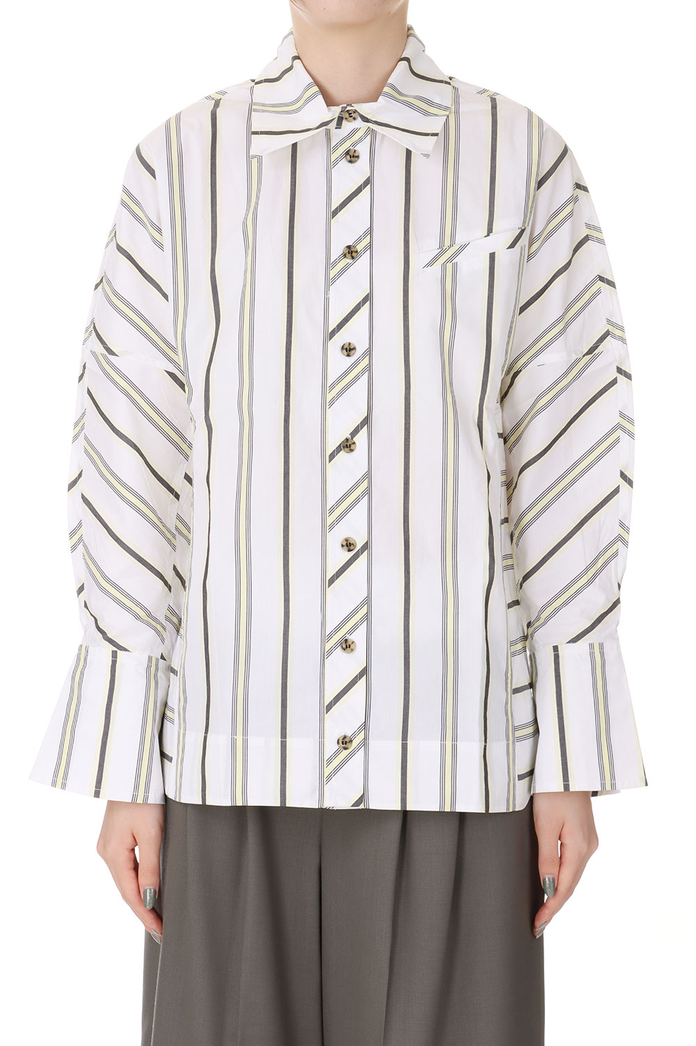Organic Cotton Striped Shirt (F6773) GANNI(ガニー) 15,140円