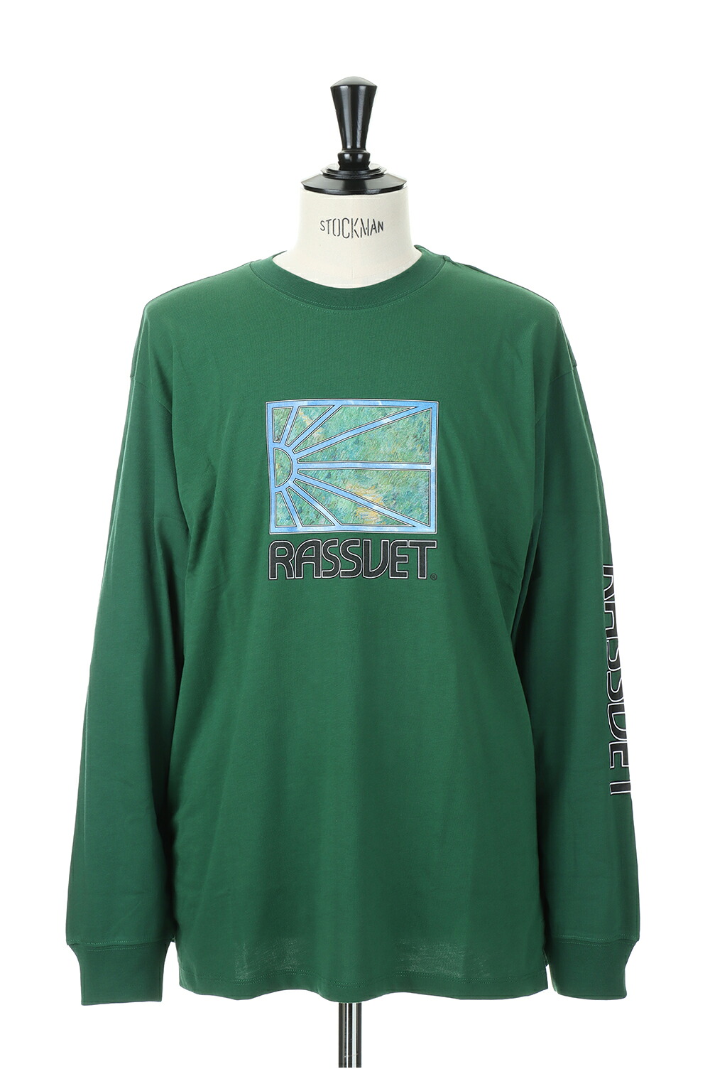 MEN LS PAINTING TSHIRT KNIT/DARK GREEN(PACC11T012) RASSVET(ラスベート)