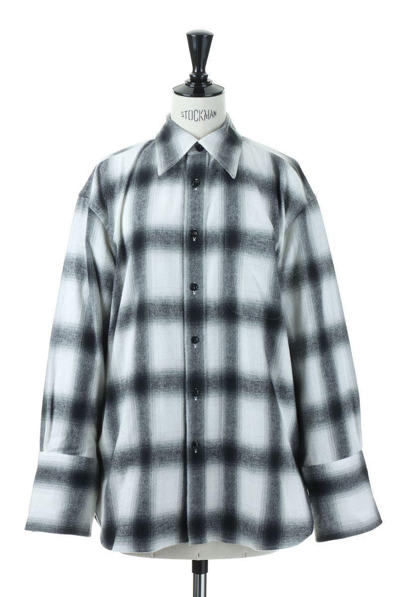 激安セール】 DOUBLE CUFF CHECK SHIRT WHITE 22AMSBL04 Shinzone