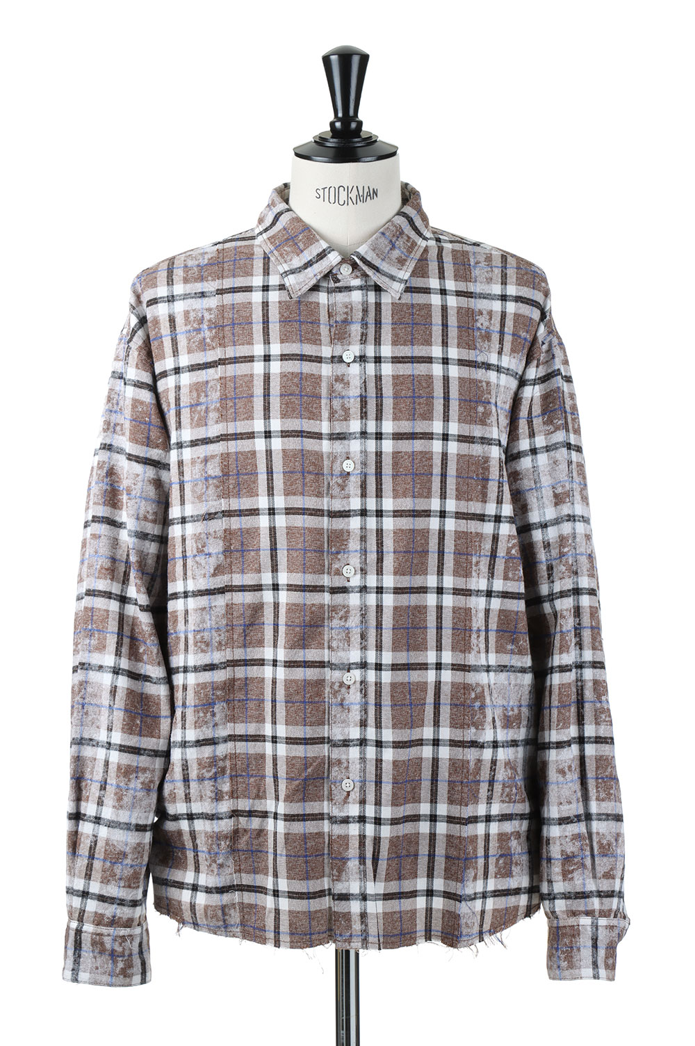 【P10倍】Switching Bleach Check Shirts -BROWN (LES188) LEGENDA(レジェンダ)｜Deepinsideinc.Store