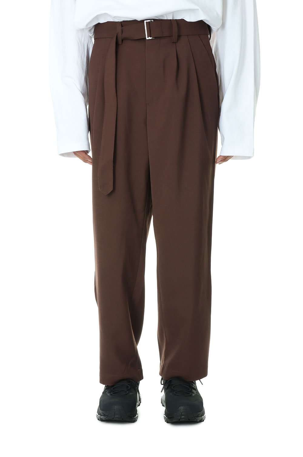 Two Tuck Belt Slacks Pants 2nd -BROWN (LEP223) LEGENDA(レジェンダ)