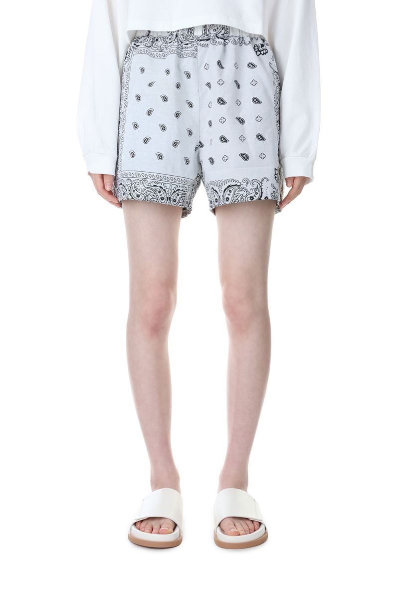 【P10倍】circa make bandana patchwork shorts -WHITE(cc23ss-46) 77circa -Women-(ナナナナサーカ)｜Deepinsideinc.Store