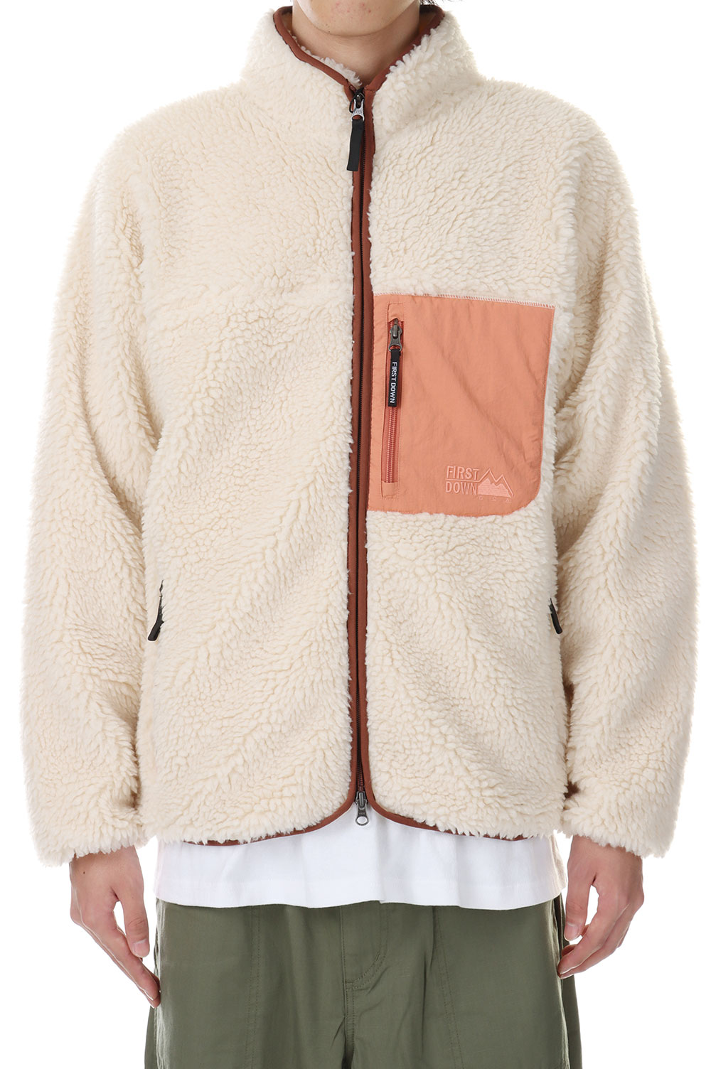 BOA FLEECE JKT -OFF WHITE(F542015) [BP] First Down -Men-(一塁手・落ち込む)First Down