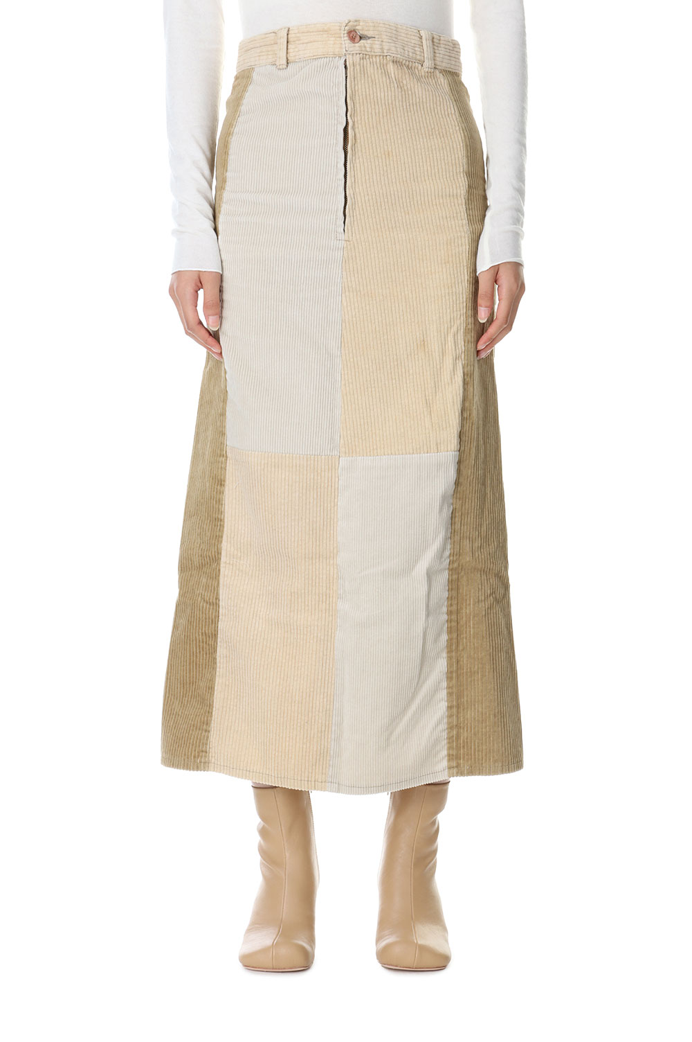 circa make cross cutback corduroy wide skirt 28/90size - BROWN GROUP(cc23aw-39) 77circa -Women-(ナナナナサーカ)