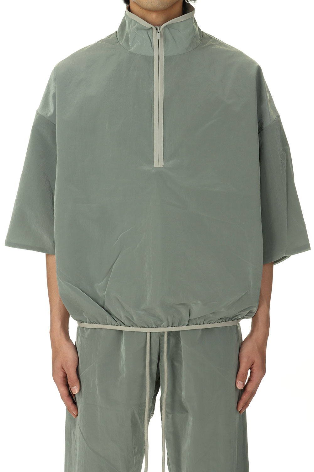 Halfzip Mockneck Shirt/Seal(186SP244055F) ESSENTIALS(エッセンシャルズ)
