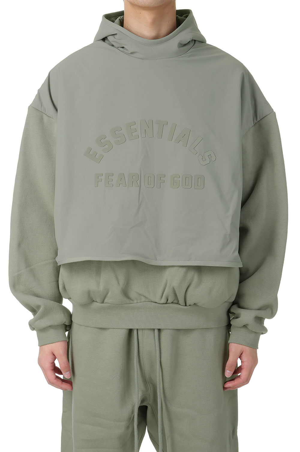 【P10倍】Nylon Fleece Hooded Sweater/Seal/ Seal (202SP244325F) ESSENTIALS(エッセンシャルズ)｜Deepinsideinc.Store