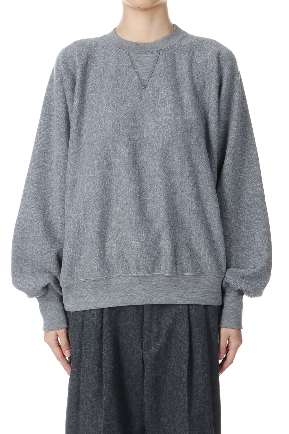 【P10倍】COTTON WOOL SWEATSHIRT -GRAY (24AMSCU10) Shinzone(シンゾーン)｜Deepinsideinc.Store 14,969円