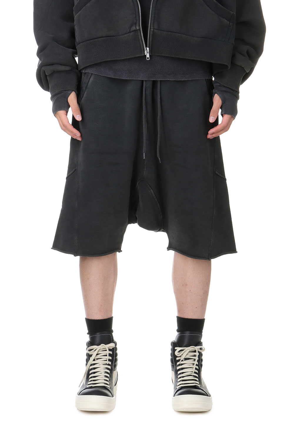 HEAVY DROP SHORT/WASHED BLACK(ES2256WB) Entire Studios(エンタイア 作業場) ズボン・パンツ-メンズファッション