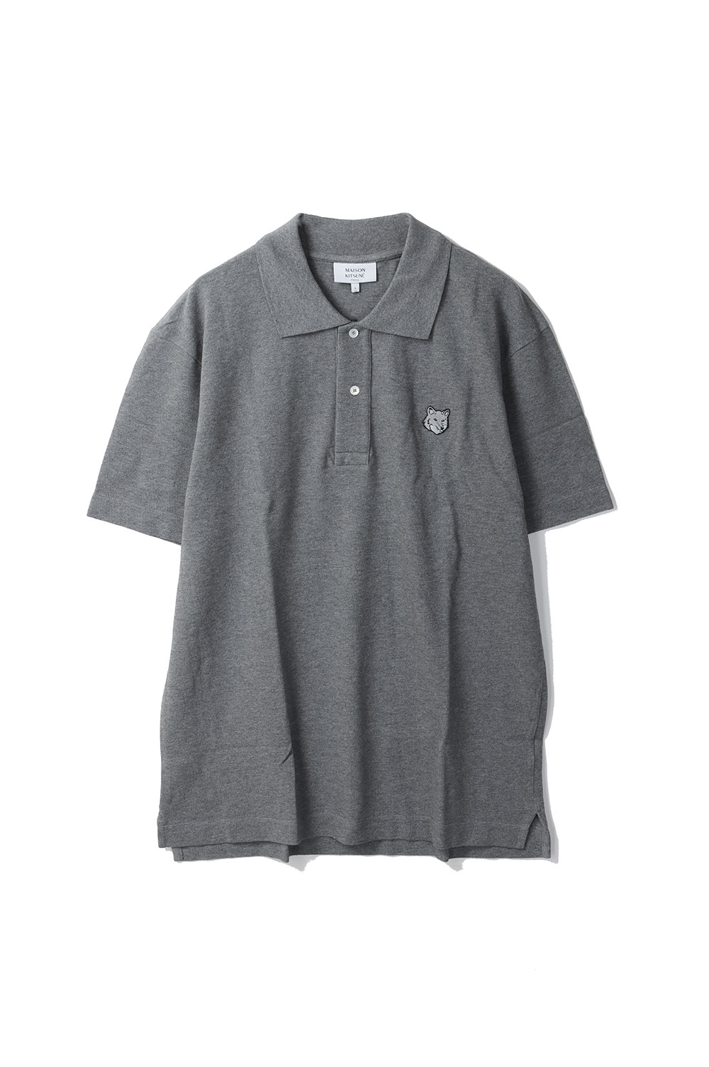 BOLD FOX HEAD PATCH COMFORT POLO - MEDIUM GREY MELANGE (MM00210KJ7010) Maison Kitsune -Men-(メゾンキツネ)