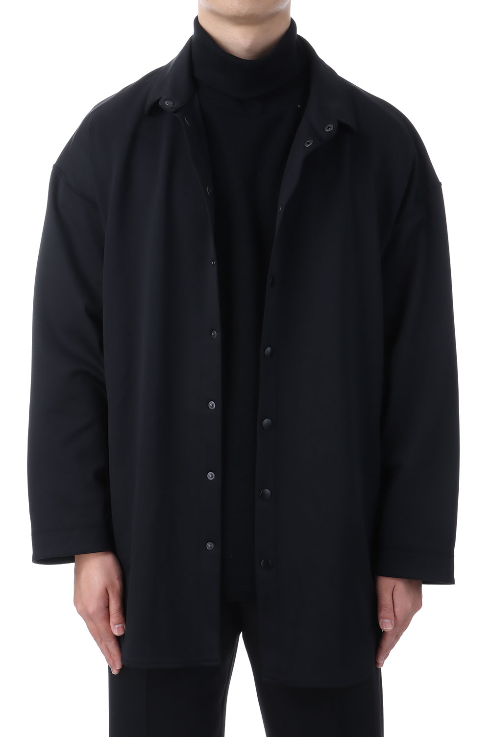 【P5倍】FRENCH JERSEY SHIRT JACKET / BLACK (パソコン-006-3339) Porter Classic(ボーイ古典派音楽)