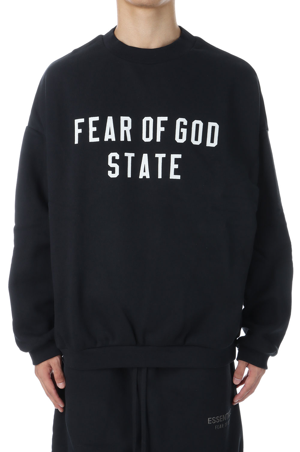 90'S Fit Fleece Crewneck / Jet Black (192SP256550F) ESSENTIALS(エッセンシャルズ)