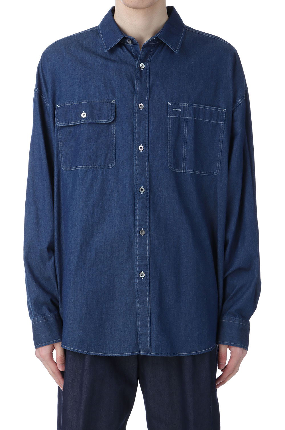 【P10倍】Portland Denim Shirt - Indigo (AODFSH010) ANOTHER OFFICE(アナザー・オフィス)｜Deepinsideinc.Store