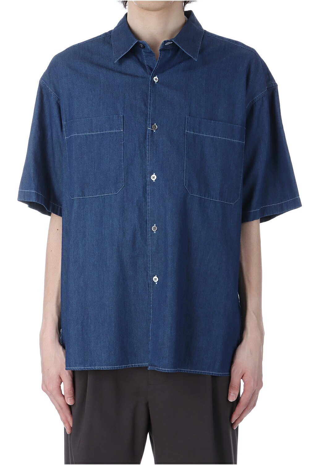 【P10倍】Writer Denim Shirt - Indigo (AOESSH006) ANOTHER OFFICE(アナザー・オフィス)｜Deepinsideinc.Store