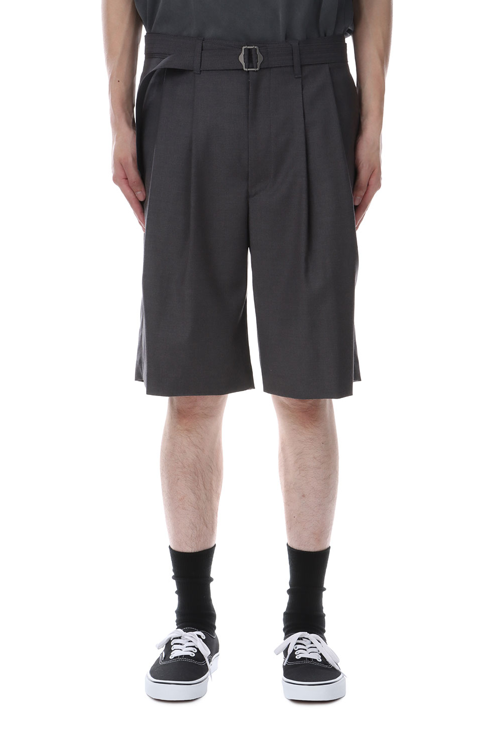 Hemingway Belted Shorts - Heather Gray (AODMPT001) ANOTHER OFFICE(アナザー・オフィス)