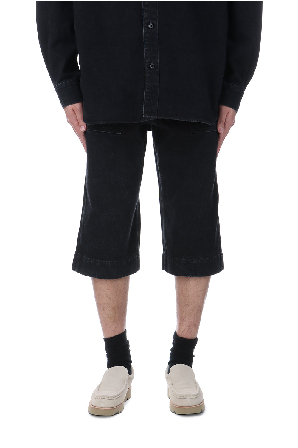 【P10倍】DENIM HALF PANT / BLACK (P005) CEIVE(シーヴ)｜Deepinsideinc.Store