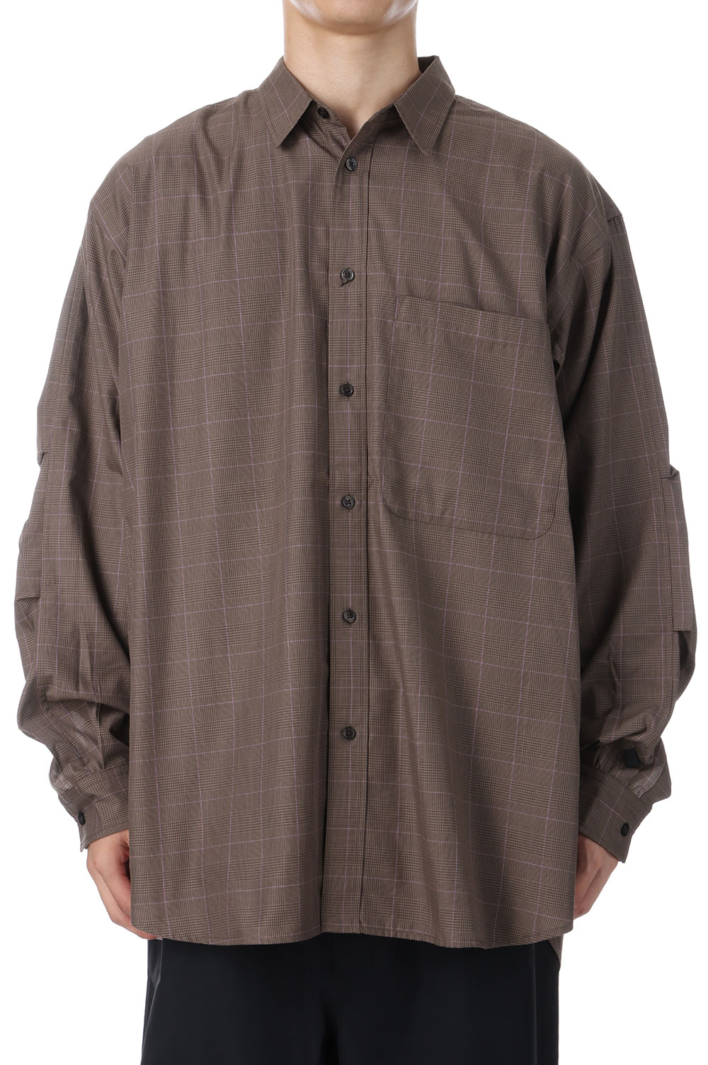 【P10倍】TECH REGULAR COLLAR SHIRT L/S GLEN CHECK - BROWN KHAKI (BE-82025W) DAIWA PIER39(ダイワ ピア39)｜Deepinsideinc.Store