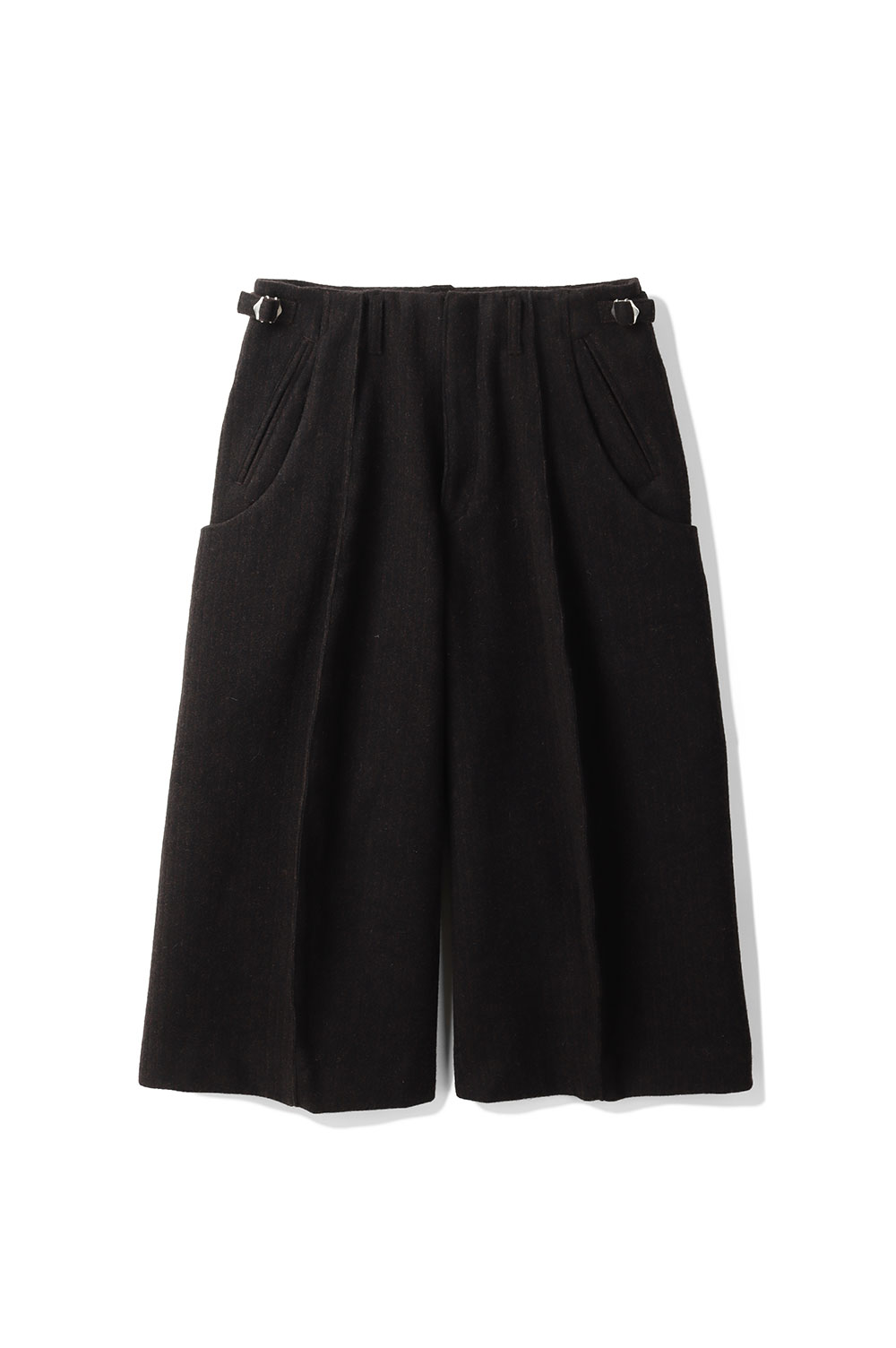 S CURVED UTILITY CAPRI TROUSERS - BROWN (NF252P02) NVRFRGT(ネヴァーフォーゲット)｜Deepinsideinc.Store