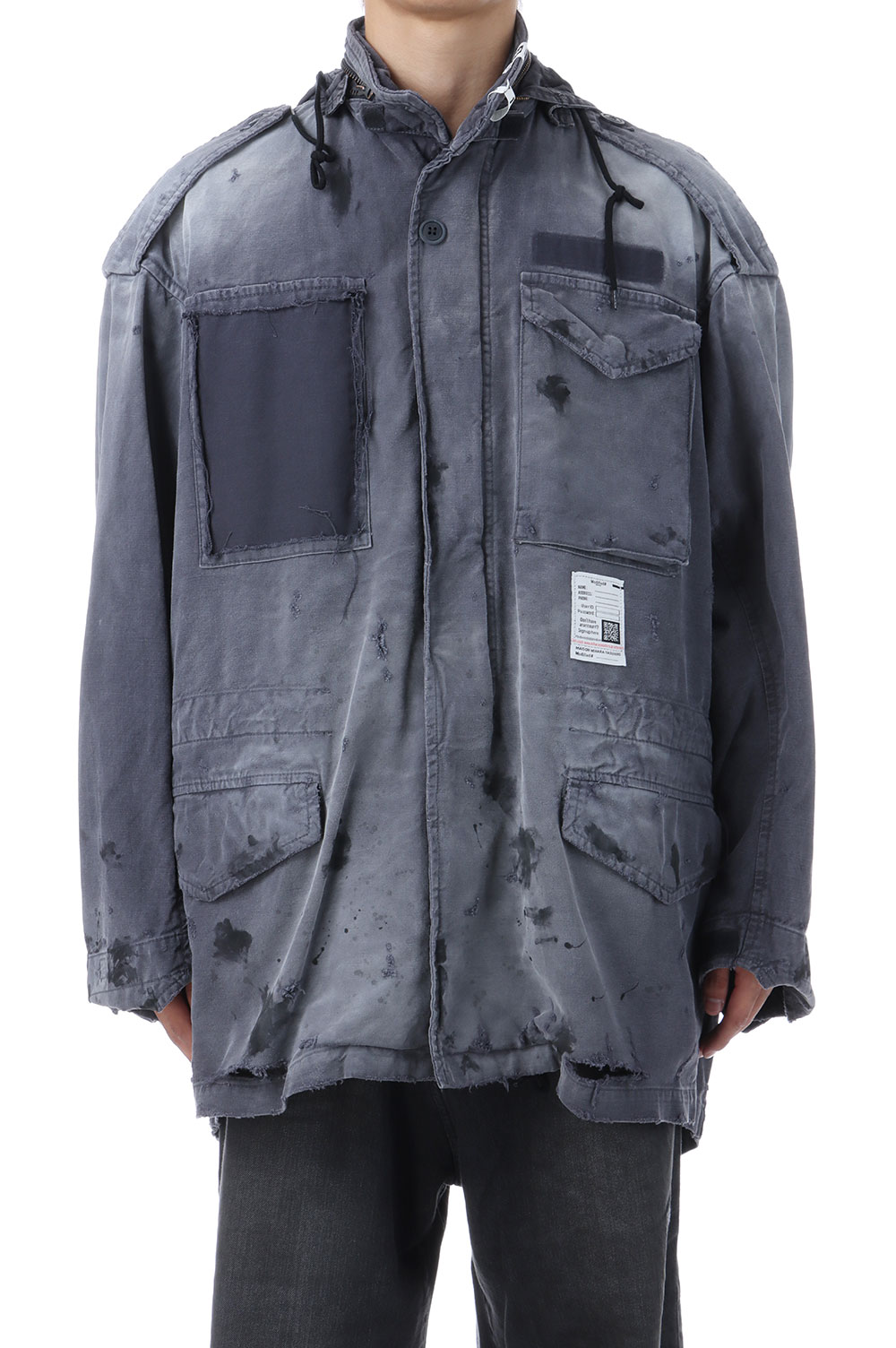 【P10倍】DISTRESSED M-65 JACKET - BLACK (J15BL171) MIHARA YASUHIRO(ミハラ ヤスヒロ)|Deepinsideinc.Store