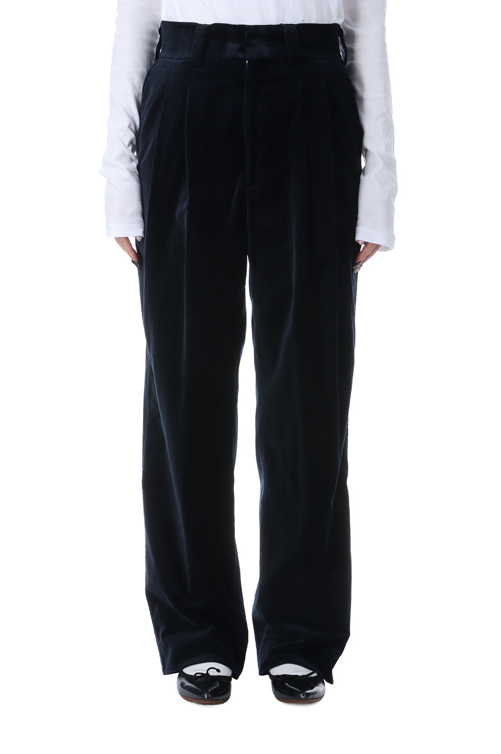 ORGANIC VELVET TOMBOY PANTS - NAVY (25AMSPA07) Shinzone(シンゾーン)